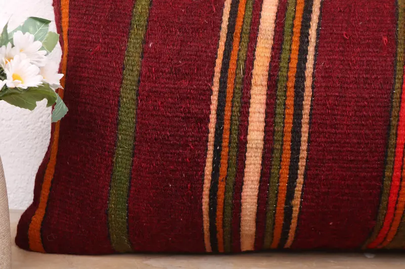12x24 Red Cushion Case, Kilim Cushion Sham, Vintage Kilim Throw Pillow, Boho Chic Cushion Case, Cushion Cover, Turkish Kilim Pillow - 3