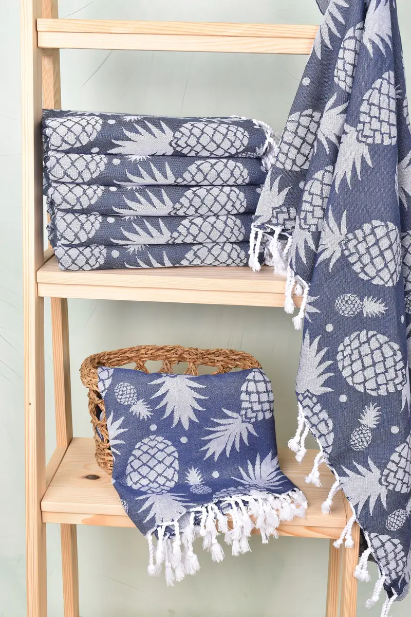 70x36 Cotton Pineapple Design Towel, Gift Boxes Towel, Spa Towel, First Wedding Anniversary Gift, Gifts For Him, Bridesmaid Gift, Beach Towel Bulk - 4