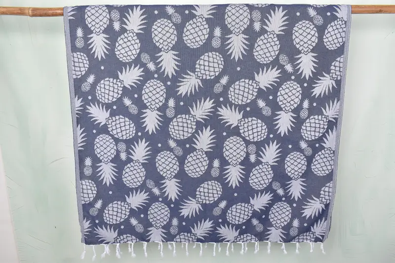 70x36 Cotton Pineapple Design Towel, Gift Boxes Towel, Spa Towel, First Wedding Anniversary Gift, Gifts For Him, Bridesmaid Gift, Beach Towel Bulk - 1