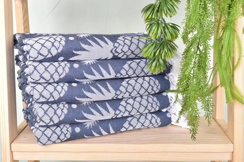70x36 Cotton Pineapple Design Towel, Gift Boxes Towel, Spa Towel, First Wedding Anniversary Gift, Gifts For Him, Bridesmaid Gift, Beach Towel Bulk - 3