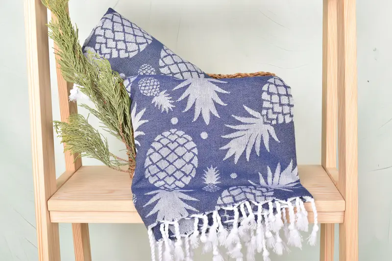 70x36 Cotton Pineapple Design Towel, Gift Boxes Towel, Spa Towel, First Wedding Anniversary Gift, Gifts For Him, Bridesmaid Gift, Beach Towel Bulk - 5