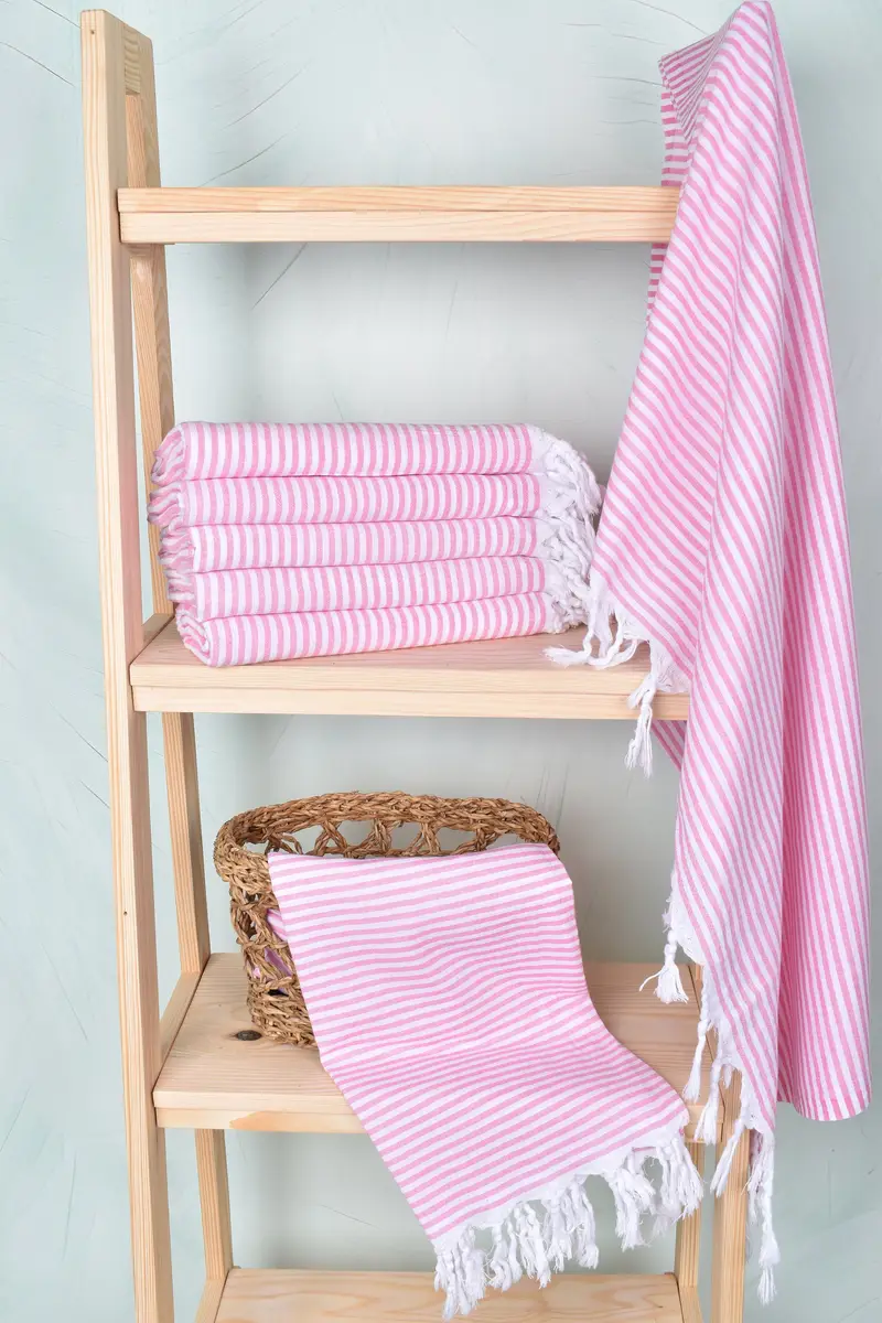 Beach Towel Bulk, Lightweight towel, Gift Towel, Kids Beach Towel, Thin towel, Turkish beach towel with fringe, 68x36 Cotton Striped Towel - 3