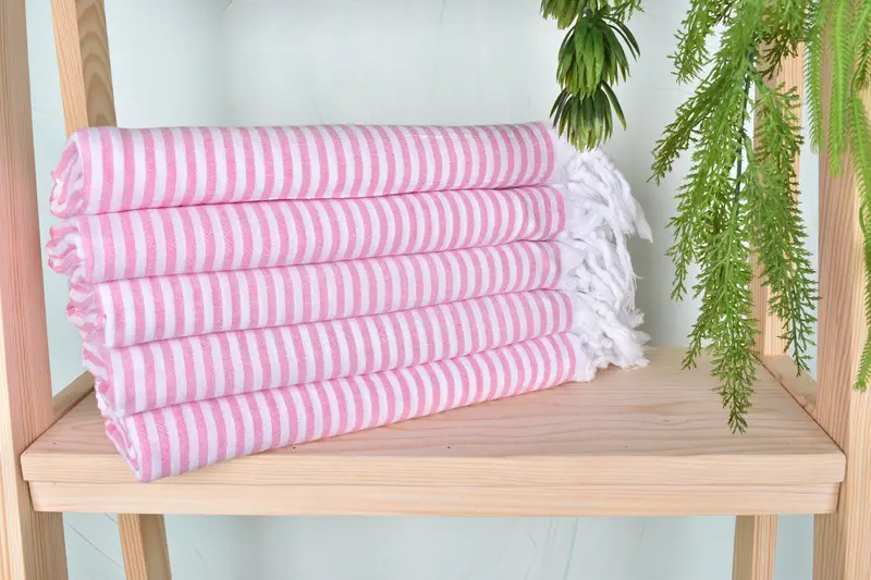Beach Towel Bulk, Lightweight towel, Gift Towel, Kids Beach Towel, Thin towel, Turkish beach towel with fringe, 68x36 Cotton Striped Towel - 2