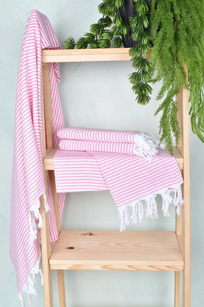 Beach Towel Bulk, Lightweight towel, Gift Towel, Kids Beach Towel, Thin towel, Turkish beach towel with fringe, 68x36 Cotton Striped Towel - 6