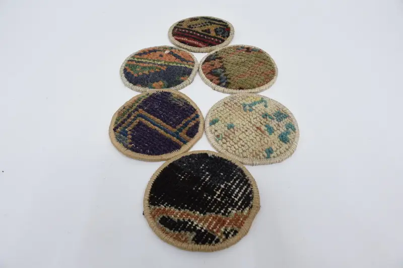 Blaues und braunes Untersetzer-Set, einzigartige Design-Untersetzer