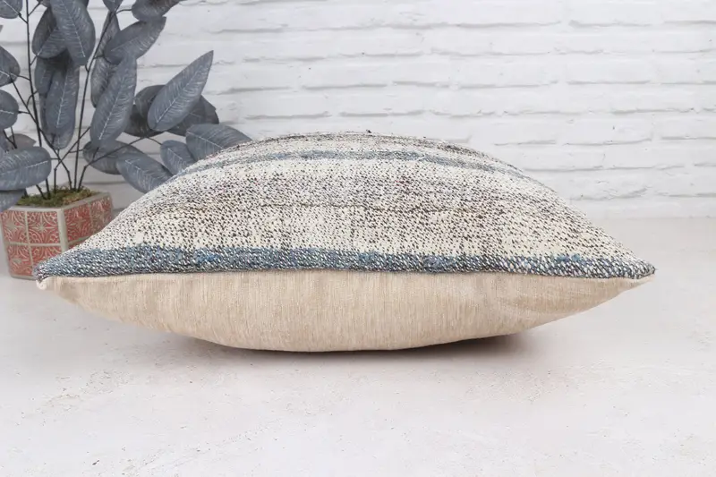 Boho Chic Yastığı Sham, Nötr Yastık Örtüsü, 22x22 Bej Yastık Kılıfı, Yastık Kılıfı, Vintage Yastık, Kilim Yastık Sham, Boho Yastık Sham Kapak - 6