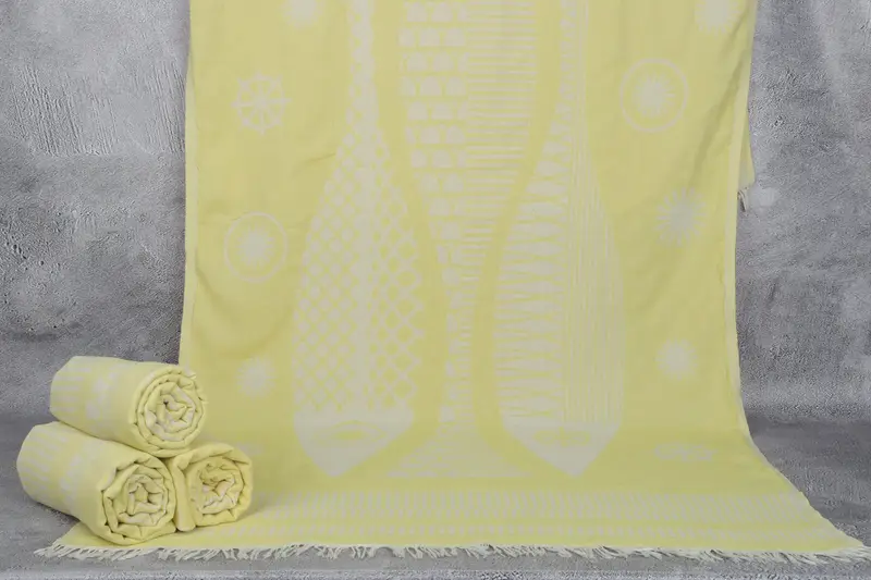 Engagement Gift, Hammam towel, 70x38 Cotton Fish Design Towel, Custom Beach Towel, Organic Beach Towel, Bachelorette Party Gifts Bridesmaids - 1