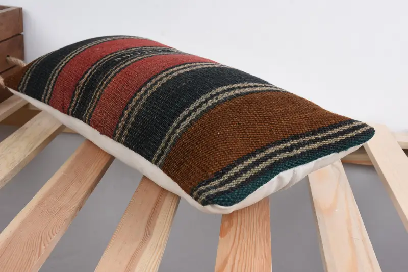 Designer Throw Pillow Case, Kilim Pillow Cover, Ethnic Throw Pillow, 8x16 Red Pillow, Turkish Pillow, Vintage Pillow, Pillow, Oriental Pillow Cover - 6