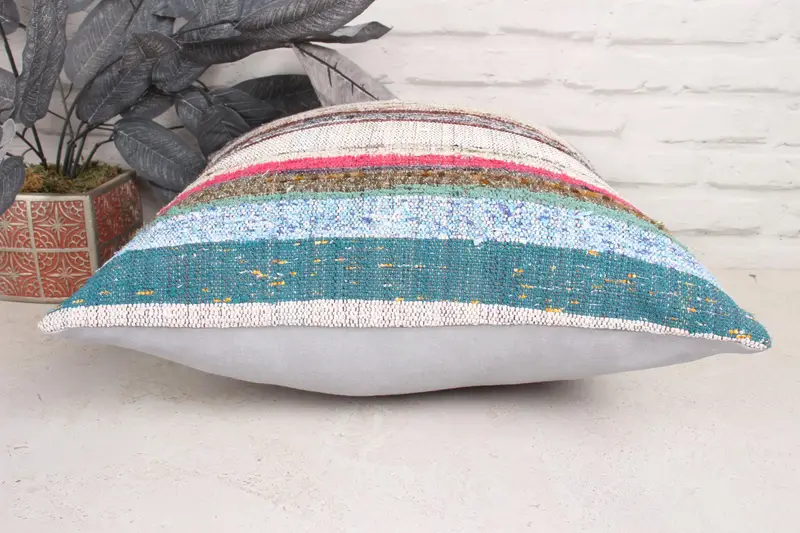 Crochet Pattern Cushion, Muted Pillow Sham, Antique Pillows, Pillow Cover, Pillow for Couch, Boho Pillow Sham Cover, 18x18 Purple Cushion Cover - 5