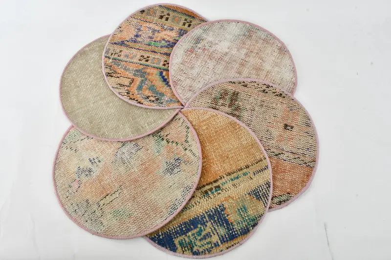 Mantel individual bohemio beige y bronce, mantel individual bohemio de estilo militar