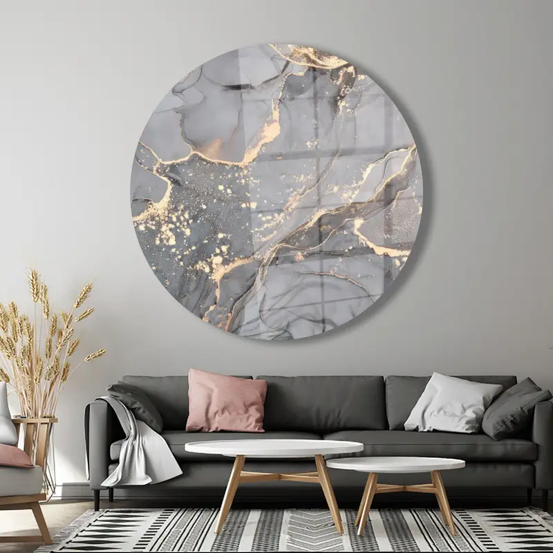 Elegant Gray Marble Printed Glass - Modern Luxury Design