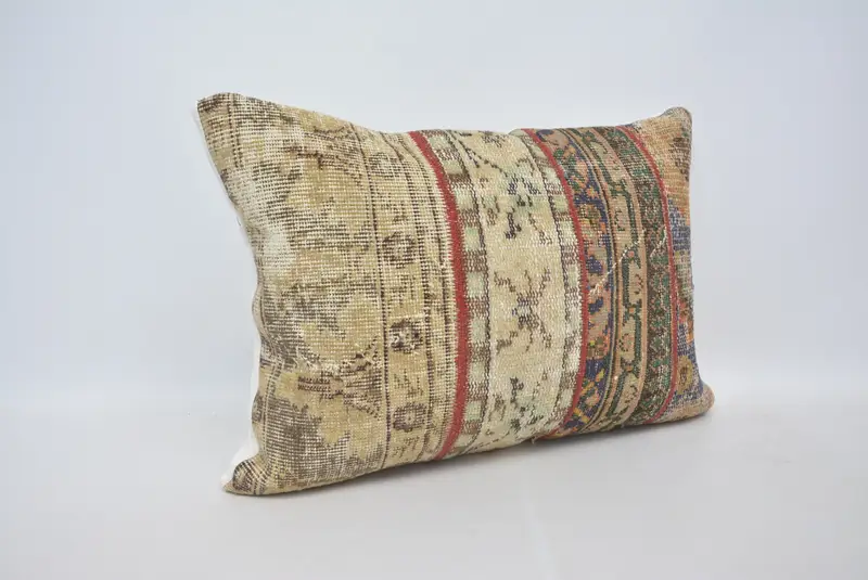 20x28 Beige Cushion, Gift Pillow, Boho Pillow, Vintage Throw Cushion, Handmade Rug Seat Cushion Case, Pillow Cover, Handmade Kilim Cushion - 3