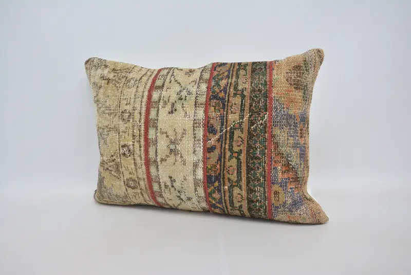 20x28 Beige Cushion, Gift Pillow, Boho Pillow, Vintage Throw Cushion, Handmade Rug Seat Cushion Case, Pillow Cover, Handmade Kilim Cushion - 4