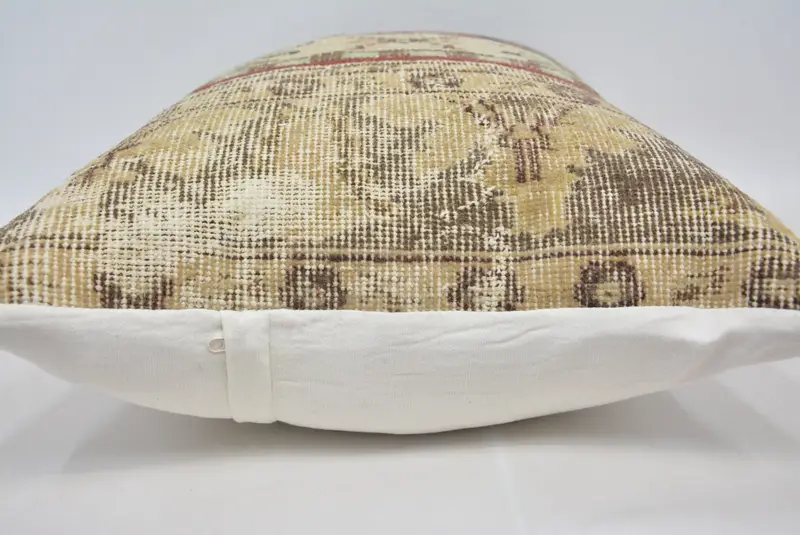 20x28 Beige Cushion, Gift Pillow, Boho Pillow, Vintage Throw Cushion, Handmade Rug Seat Cushion Case, Pillow Cover, Handmade Kilim Cushion - 5