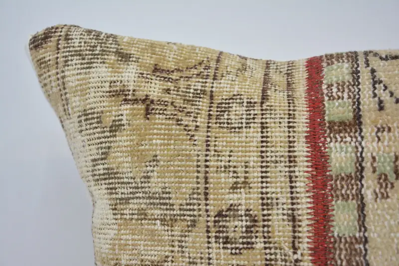 20x28 Beige Cushion, Gift Pillow, Boho Pillow, Vintage Throw Cushion, Handmade Rug Seat Cushion Case, Pillow Cover, Handmade Kilim Cushion - 2