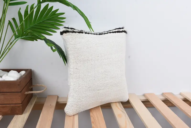 Personalized Gift Pillow Cushion Cover, Kilim Pillow, Boho Pillow, Cushion Cover, Anatolian Cushion Case, 12x12 White Cushion, Gift Pillow - 4