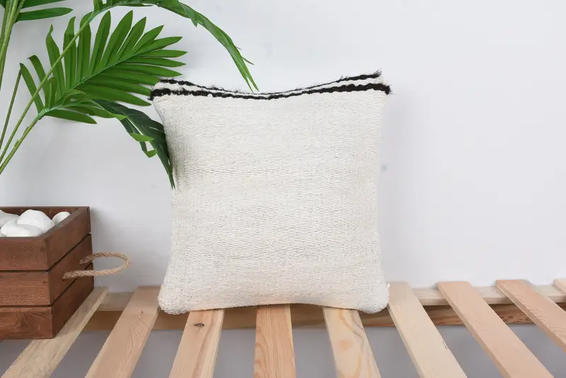 Personalized Gift Pillow Cushion Cover, Kilim Pillow, Boho Pillow, Cushion Cover, Anatolian Cushion Case, 12x12 White Cushion, Gift Pillow - 1