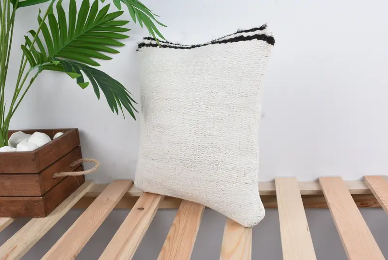 Personalized Gift Pillow Cushion Cover, Kilim Pillow, Boho Pillow, Cushion Cover, Anatolian Cushion Case, 12x12 White Cushion, Gift Pillow - 5