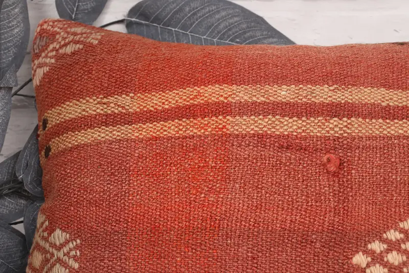 Home Decor Pillow, Morroccon Kilim Cushion Pillow Sham, Ethnical Kilim Rug Pillow, 16x24 Red Pillow Cover, Pillow Cover, Antique Pillows - 2