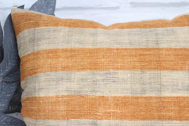 Pillow Cover, Turkish Pillow, 18x18 Orange Cushion, Pillow for Sofa, Ethnic Pillow Cover Pillow Sham, Ethnical Kilim Rug Pillow - 2