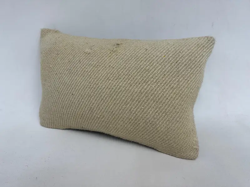 Sofa Pillow, Sustainable Pillow Cover, Handmade Kilim Cushion, Pillow for Sofa, Throw Kilim Pillow, 12x20 Beige Cushion Cover, Cushion - 4