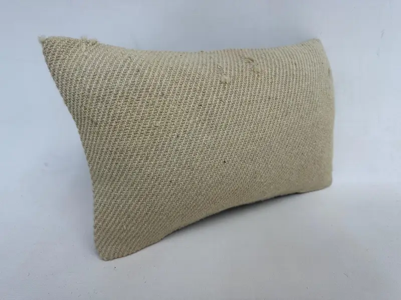 Sofa Pillow, Sustainable Pillow Cover, Handmade Kilim Cushion, Pillow for Sofa, Throw Kilim Pillow, 12x20 Beige Cushion Cover, Cushion - 3