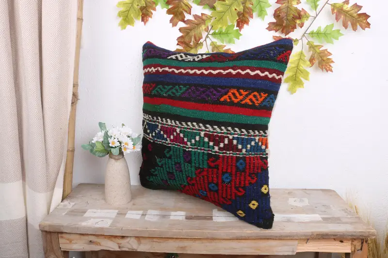Interior Designer Pillow, Cushion Case, Garden Pillow, Cotton Pillow Case, Vintage Pillow, Pillow for Sofa, 18x18 Green Pillow Cover - 4