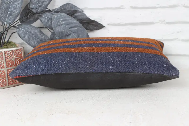Boho Pillow, Vintage Kilim Throw Pillow, 8x16 Blue Cushion, Gift Pillow, Handmade Pillow Cover, Sofa Pillow, Colorful Pillow Case, Pillow - 5