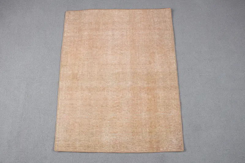 Alfombra vintage turca 2,2x2,9 pies (68x87 cm), alfombra con estampado animal marrón Oushak - 1