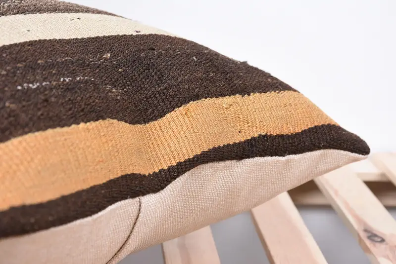 Cushion, 18x18 Beige Pillow Case, Vintage Kilim Throw Pillow, Handwoven Pillow Cover Cushion, Kilim Cushion Sham, Handmade Kilim Cushion - 7