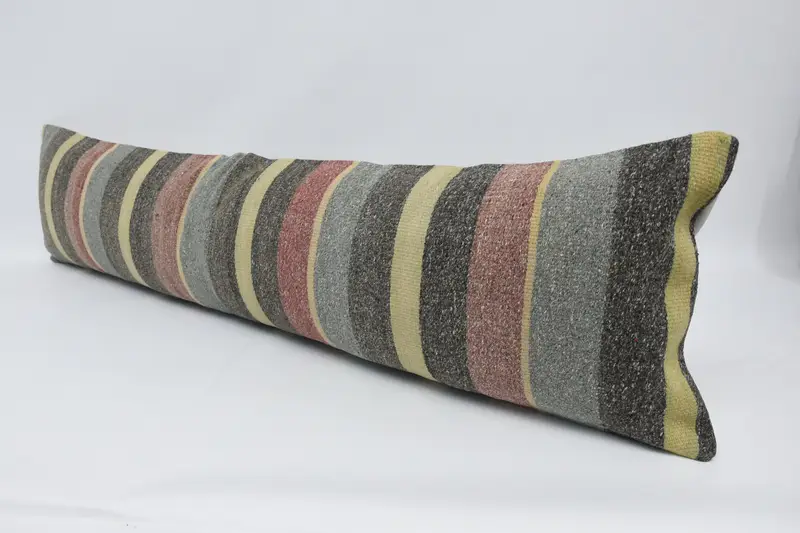 Pillow Cover, Ethnic Throw Pillow, Turkish Kilim Pillow, Kilim Rug Pillow Case, Antique Pillows, 12x48 Blue Cushion Cover, Home Decor Pillow - 4