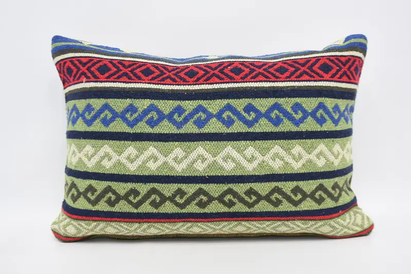 Vintage Pillow, Armchair Cushion Cover, 16x24 Green Cushion, Morroccon Kilim Cushion Cushion Case, Pillow for Couch, Pillow Sham, Gift Pillow - 5
