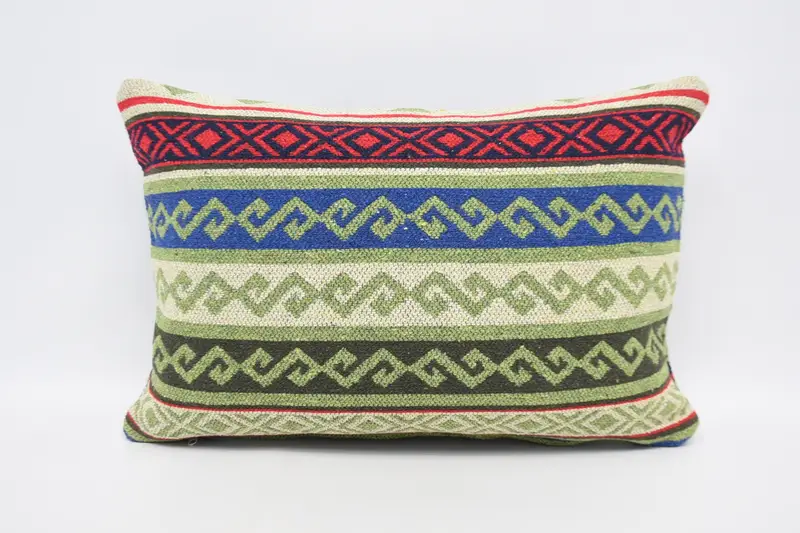 Vintage Pillow, Armchair Cushion Cover, 16x24 Green Cushion, Morroccon Kilim Cushion Cushion Case, Pillow for Couch, Pillow Sham, Gift Pillow - 1