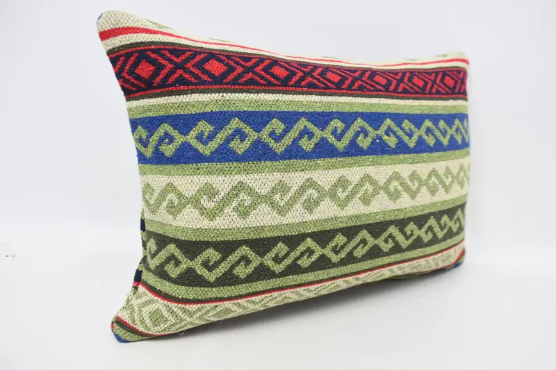 Vintage Pillow, Armchair Cushion Cover, 16x24 Green Cushion, Morroccon Kilim Cushion Cushion Case, Pillow for Couch, Pillow Sham, Gift Pillow - 3