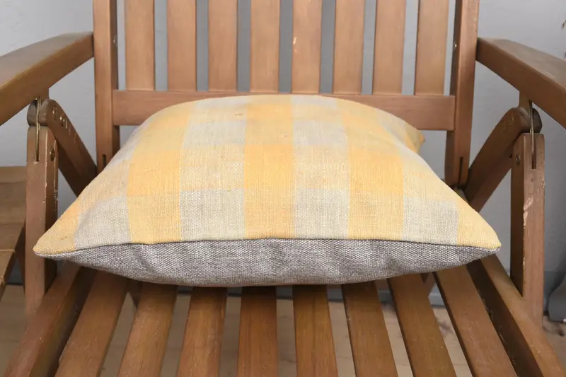 Cushion Case, Handmade Kilim Cushion, Ethnical Kilim Rug Pillow, Vintage Kilim Pillow, 16x16 Orange Cushion Case, Bench Cushion Case - 5