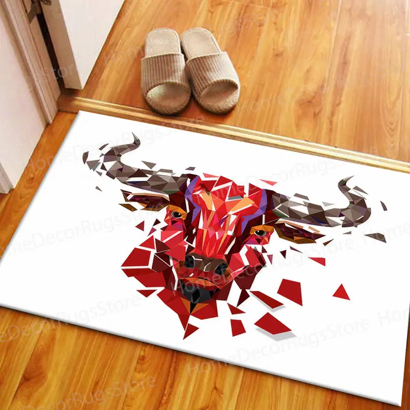 Eleganter bedruckter Teppich: Geometrisches abstraktes Design von Bull & Red Bull