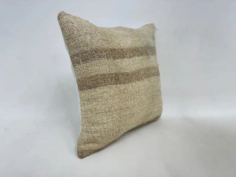 Decorative Bolster Cushion Cover, Cushion Case, Kilim Pillow, 16x16 Beige Cushion Cover, Boho Pillow, Colorful Pillow Cover, Antique Pillows - 3