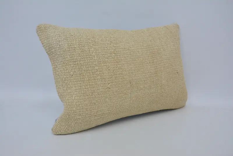 Tribal Pillow, Pillow Case, Authentic Pillow, Vintage Kilim Pillow, Pillow for Couch, 16x24 Beige Cushion Case, Handmade Kilim Cushion - 3