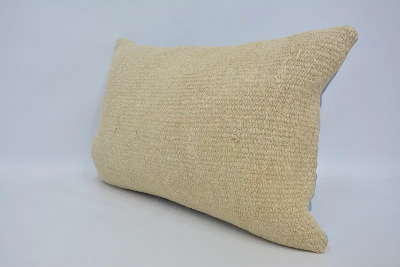 Tribal Pillow, Pillow Case, Authentic Pillow, Vintage Kilim Pillow, Pillow for Couch, 16x24 Beige Cushion Case, Handmade Kilim Cushion - 4