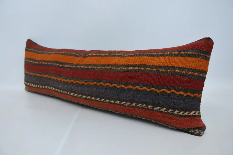 Pillow Cover, 12x36 Red Cushion Cover, Turkish Pillow, Vintage Kilim Throw Pillow, Handmade Pillow, Vintage Cushion Case, Gift Pillow - 4