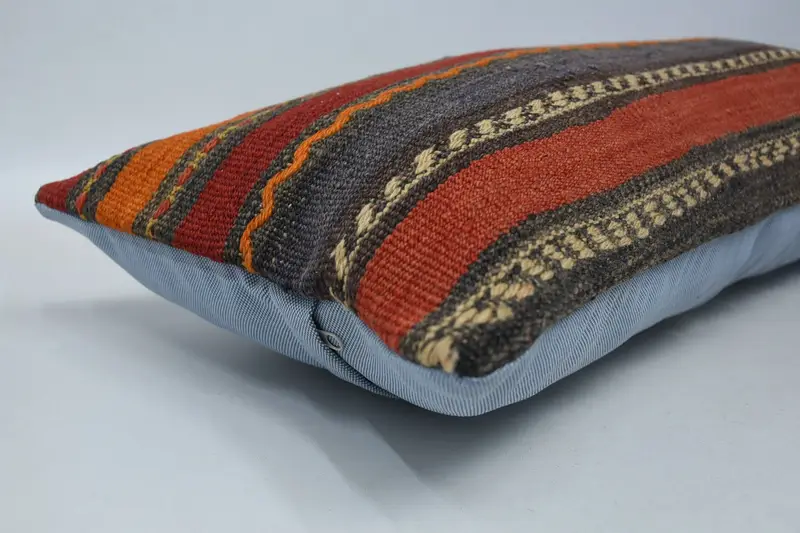 Pillow Cover, 12x36 Red Cushion Cover, Turkish Pillow, Vintage Kilim Throw Pillow, Handmade Pillow, Vintage Cushion Case, Gift Pillow - 5