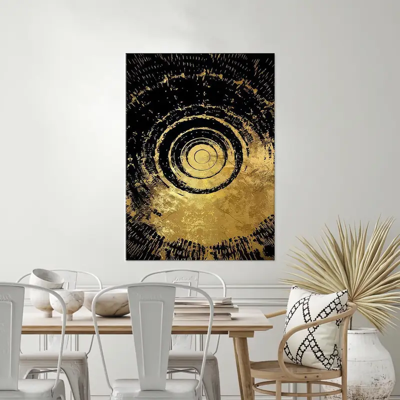 Black Canvas Art, Gold Wall Decor, Abstract Art Decor, Luxury Wall Art, Golden Canvas Art, Black And Gold Art, Modern Wall Art, Canvas Art - 1