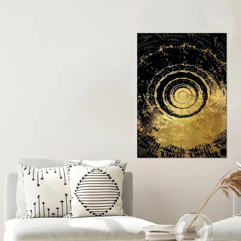 Black Canvas Art, Gold Wall Decor, Abstract Art Decor, Luxury Wall Art, Golden Canvas Art, Black And Gold Art, Modern Wall Art, Canvas Art - 2