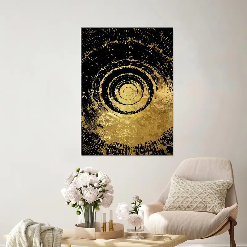Black Canvas Art, Gold Wall Decor, Abstract Art Decor, Luxury Wall Art, Golden Canvas Art, Black And Gold Art, Modern Wall Art, Canvas Art - 3