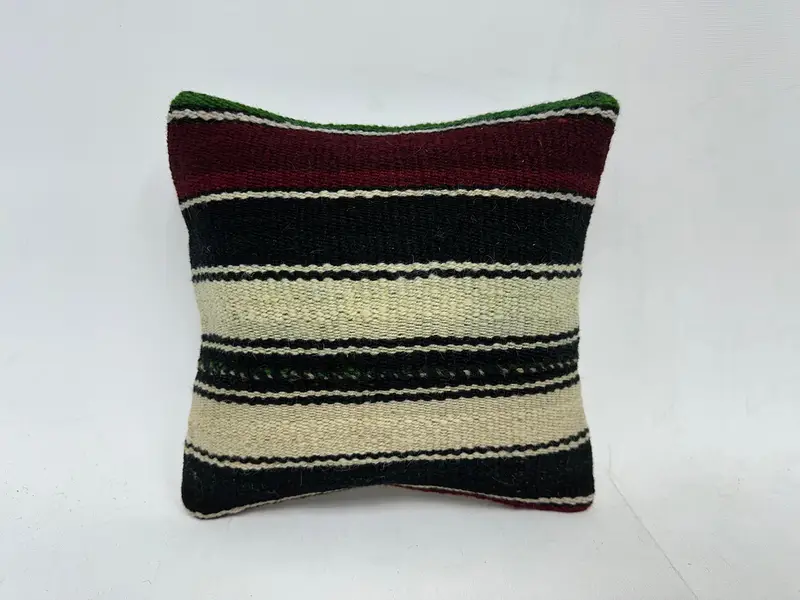 12x12 Brown Pillow Cover, Southwestern Pillow Cover, Vintage Pillow, Ethnical Kilim Rug Pillow, Pillow, Yoga Pillow Cover, Turkish Kilim Pillow - 1