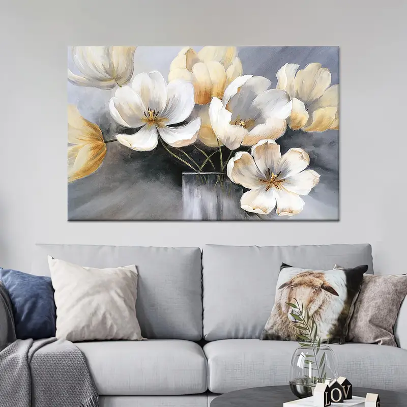 Lüks Modern Soyut Çiçek Boyama Baskı Tuval Sanatı