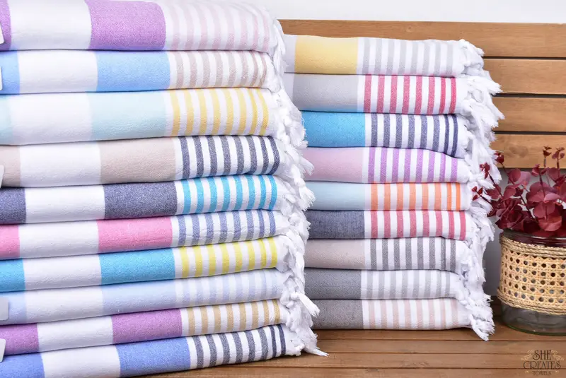 Valentines Day Gift For Him, Personalized Wedding Gift, Luxury Beach Towel, 68x36 Cotton Striped Terry Towel, Organic towel, Organic Turkish towel - 1