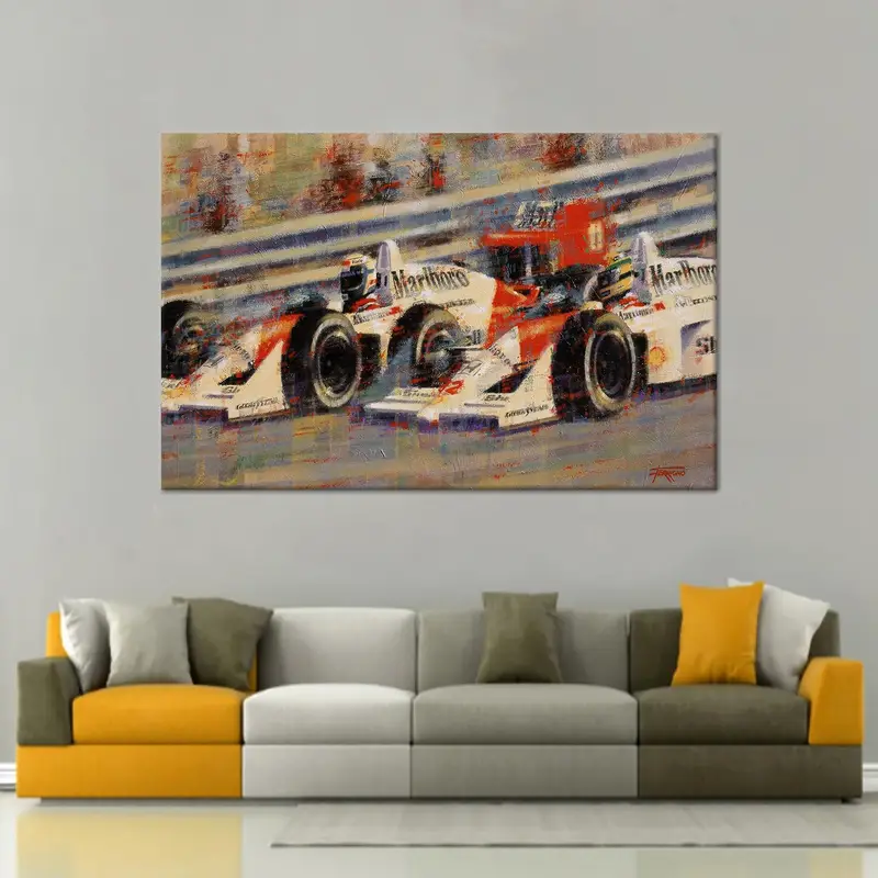 Zarif Yarış Arabası Kanvası: Man Cave ve Formula Lover Hediyesi