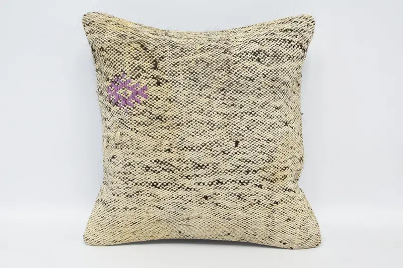 Beige Turkish Antique Pillow Case, 12x12 inch Easter Gift Saloon Pillowcase - 1
