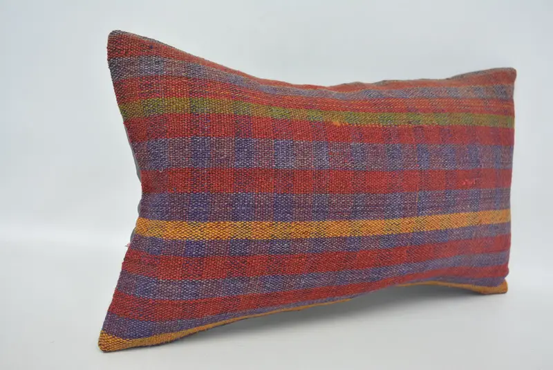 Outdoor Throw Pillow Sham, Antique Pillows, Pillow for Sofa, Cushion, Comfy Throw Pillow Case, 12x20 Red Cushion Cover, Handmade Kilim Cushion - 3